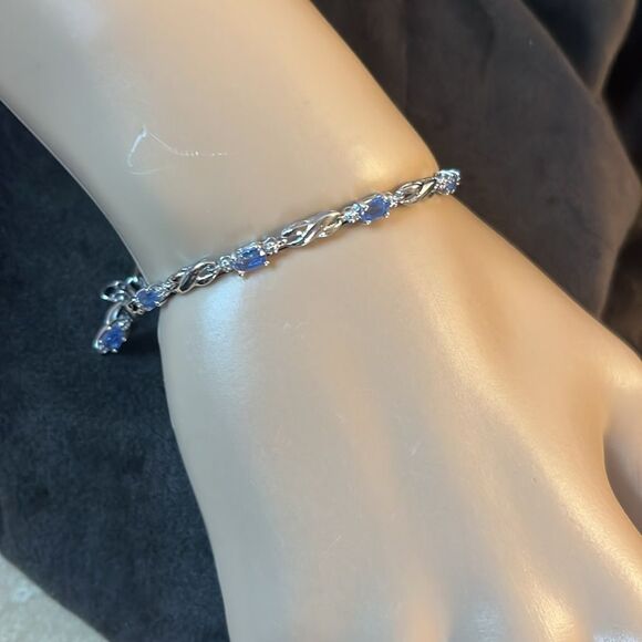 Kashmir Kyanite Bracelet in Rhodium over Sterling Silver 6.5” - Picture 8 of 12
